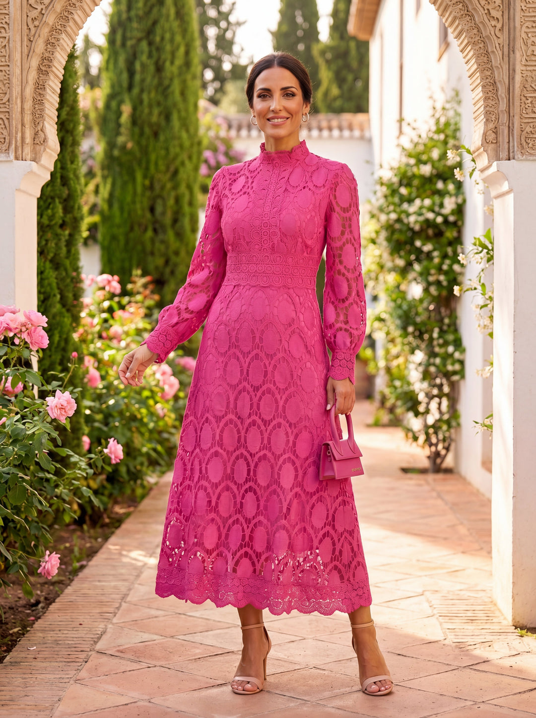 Turtleneck Dress for Women - Long Sleeve Knee Length Elegant Dress