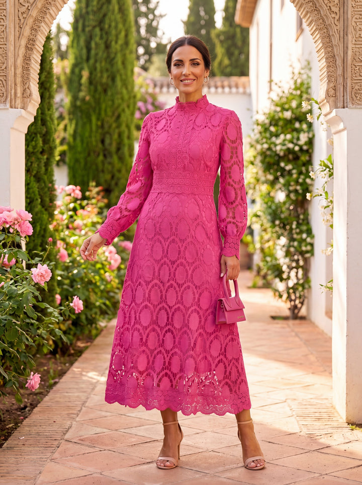 Turtleneck Dress for Women - Long Sleeve Knee Length Elegant Dress