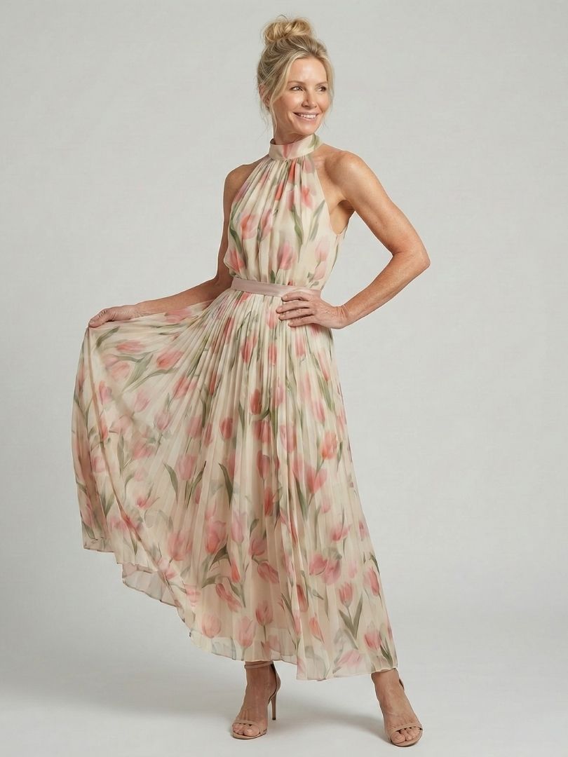 Violet & Grace™ | Halter Neck Floral Midi Dress