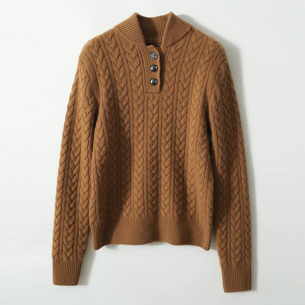 Arden Button-Up Cashmere Sweater