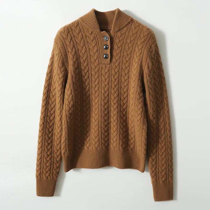 Arden Button-Up Cashmere Sweater