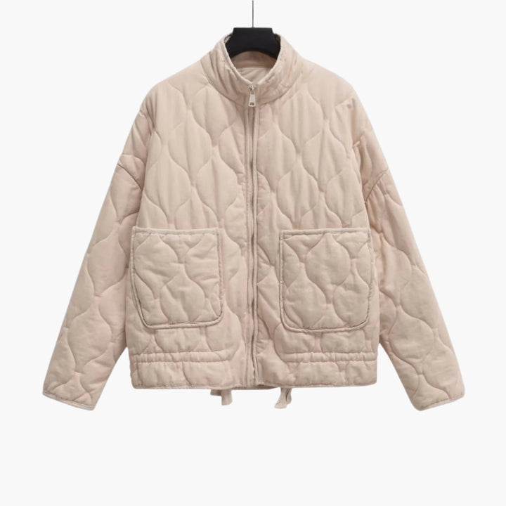 Classic Quilted Jacket With Pockets For Women | Short