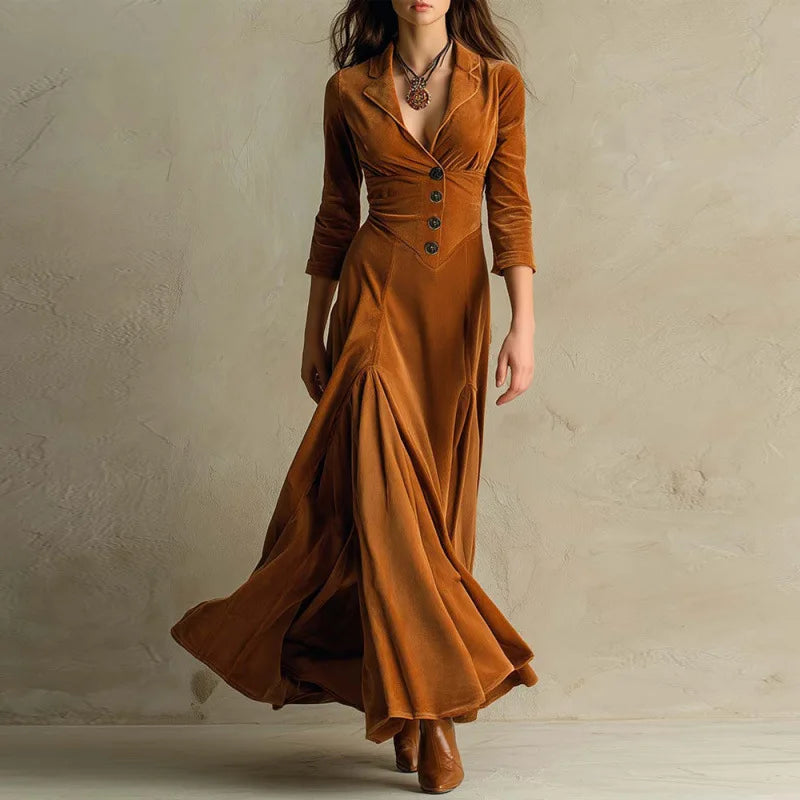 Eliza | Flowing Velvet Maxi Dress
