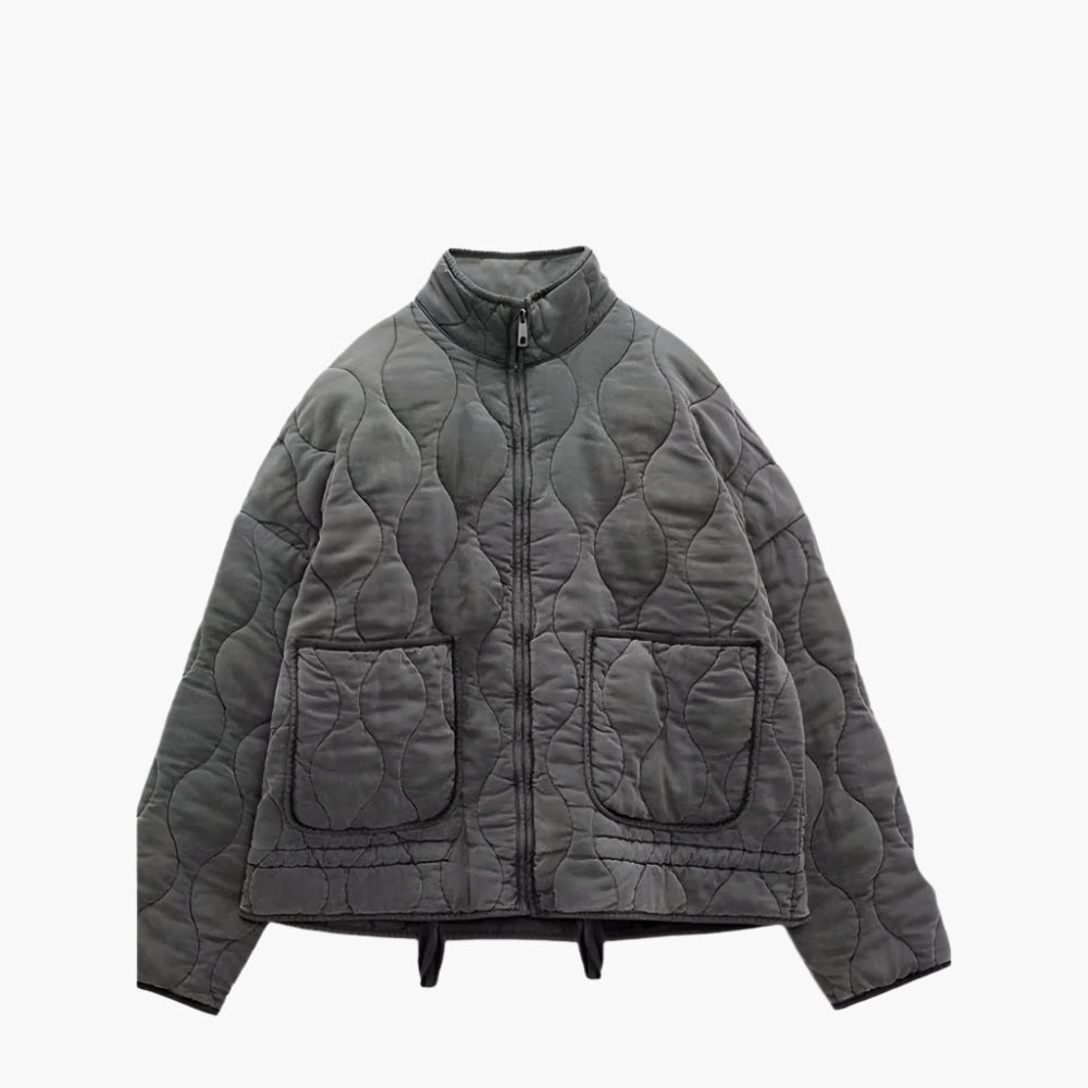 Classic Quilted Jacket With Pockets For Women | Short