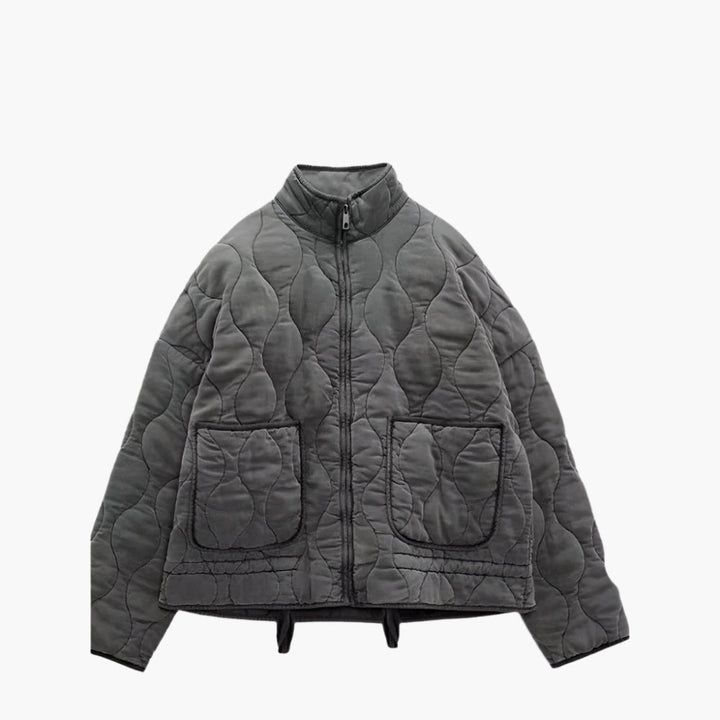 Classic Quilted Jacket With Pockets For Women | Short