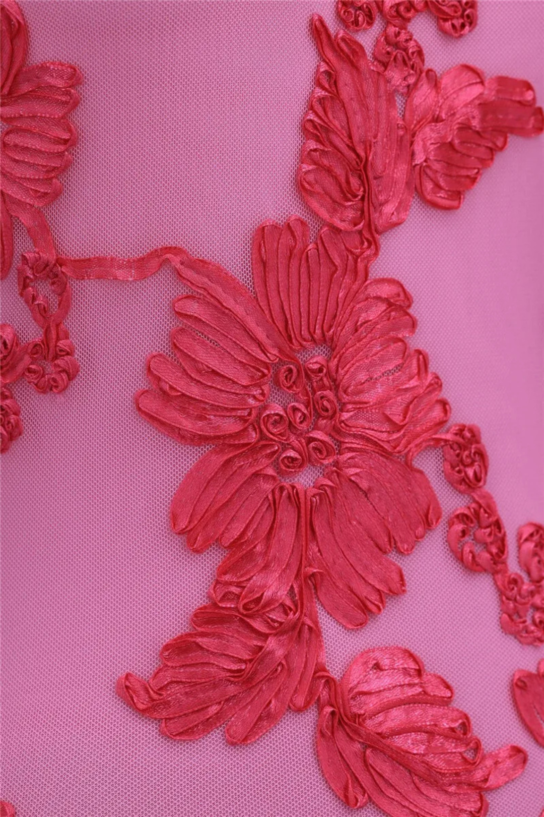 Pink Maxi Dress with Floral Embroidery for Women