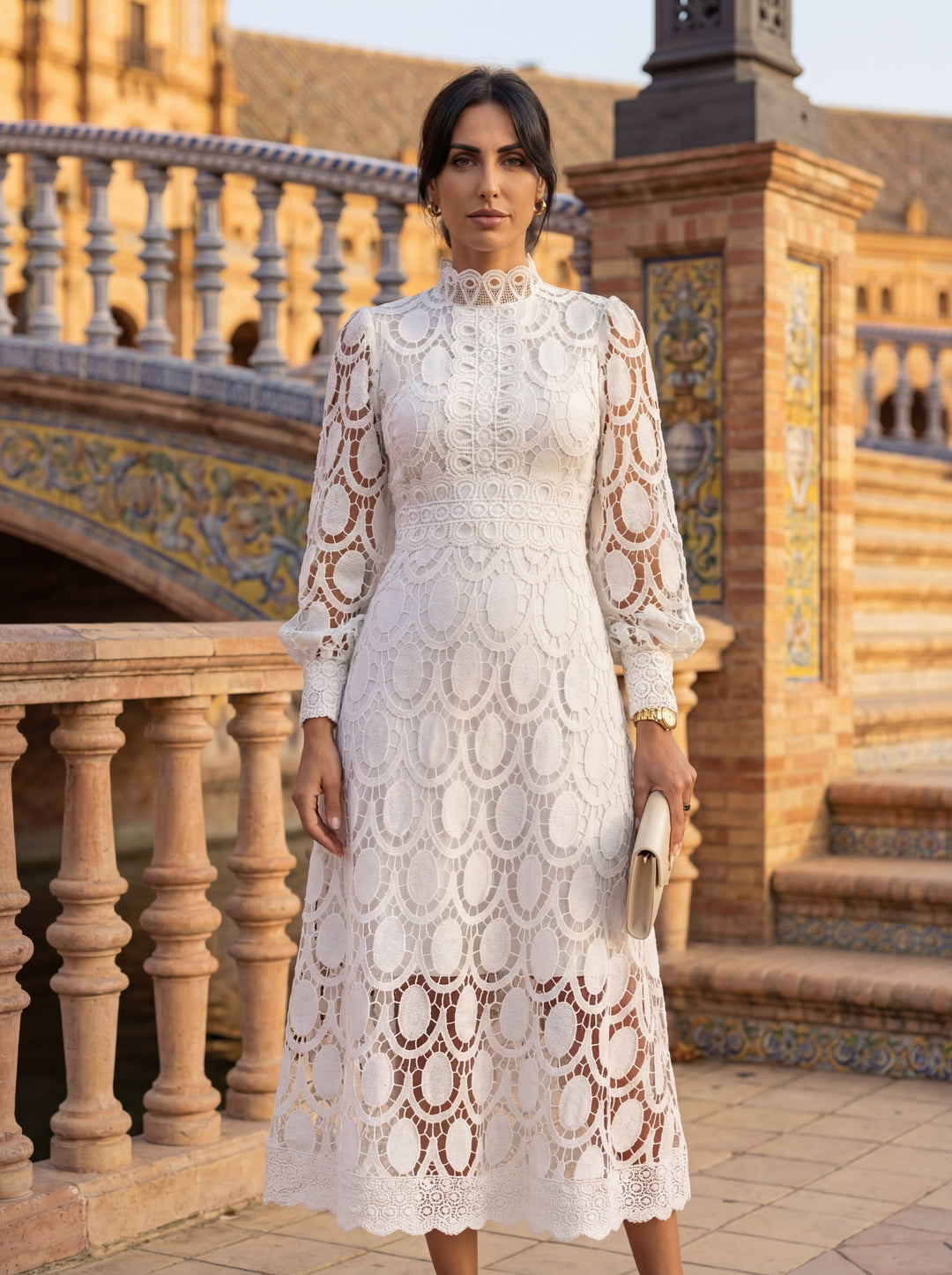 Turtleneck Dress for Women - Long Sleeve Knee Length Elegant Dress