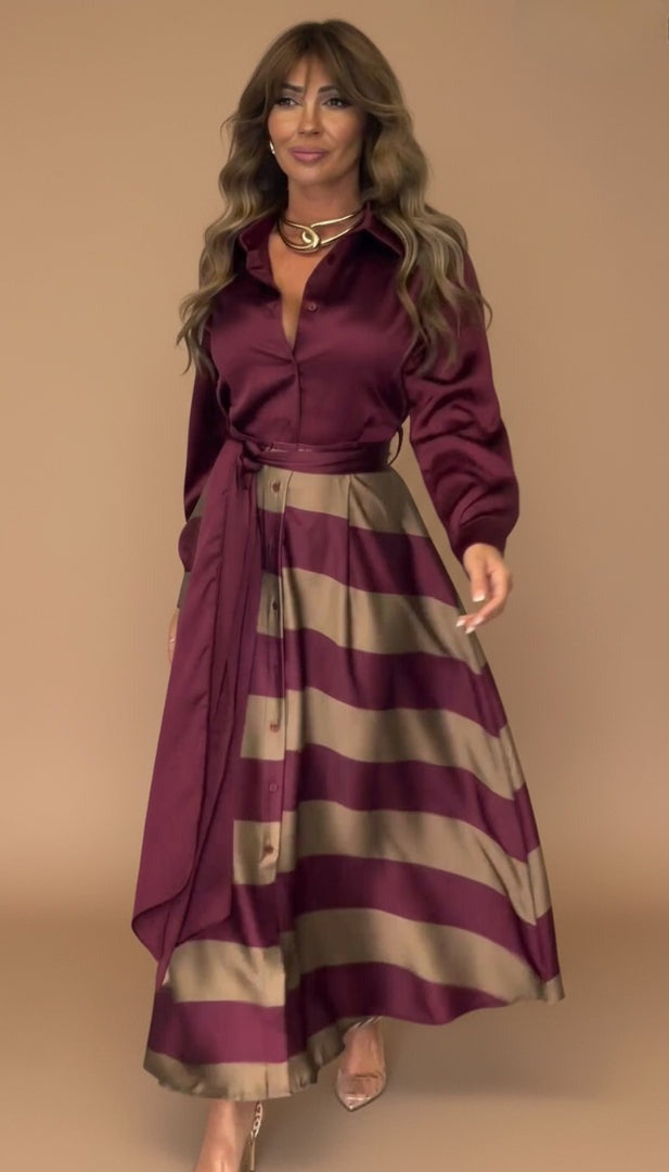 Striped Maxi Dress for Women - Elegant Summer Long Dress
