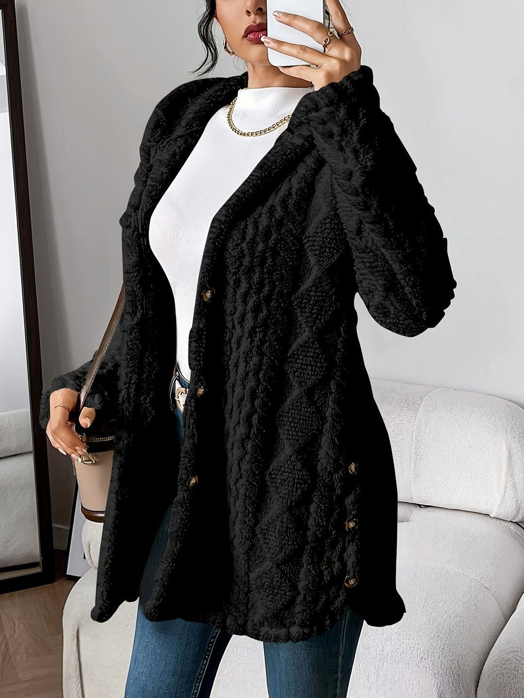 Velora | Soft Plush Hoodie Cardigan