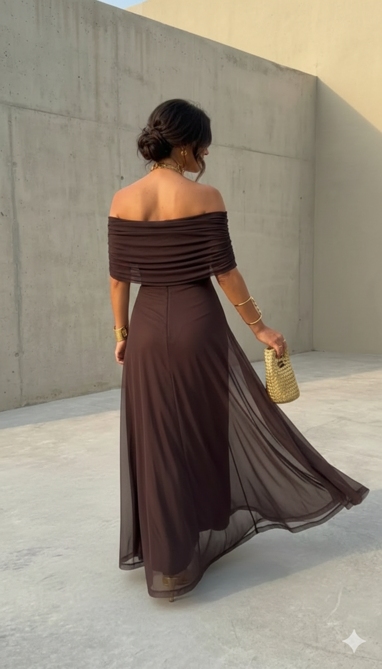 Flowing Wide Leg Maxi Dress with Elegant Feminine Silhouette