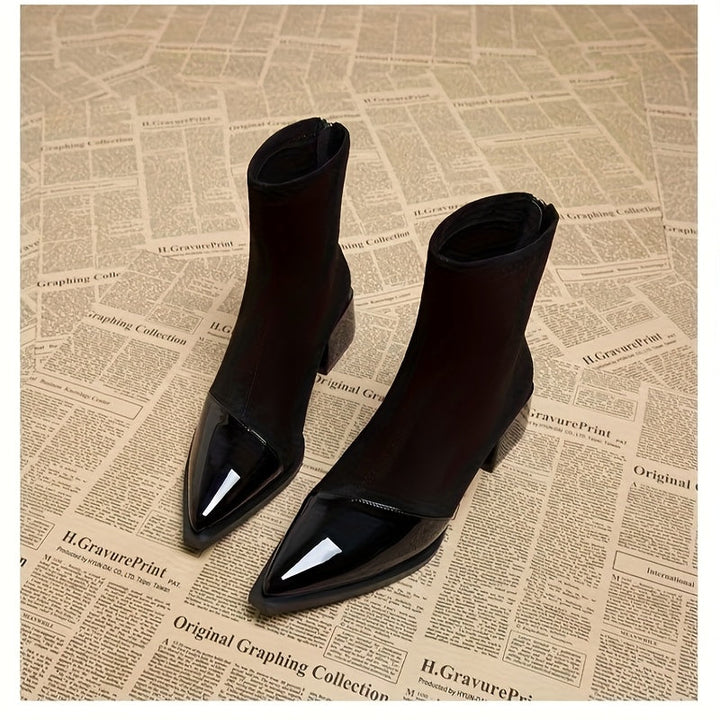 Fryderyka | Retro women's brown ankle boots with a medium heel