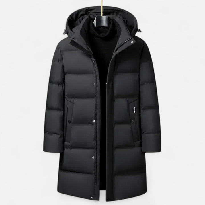 Roselains | Men’s Premium Winter Down Parka – Hooded Insulated Elegance