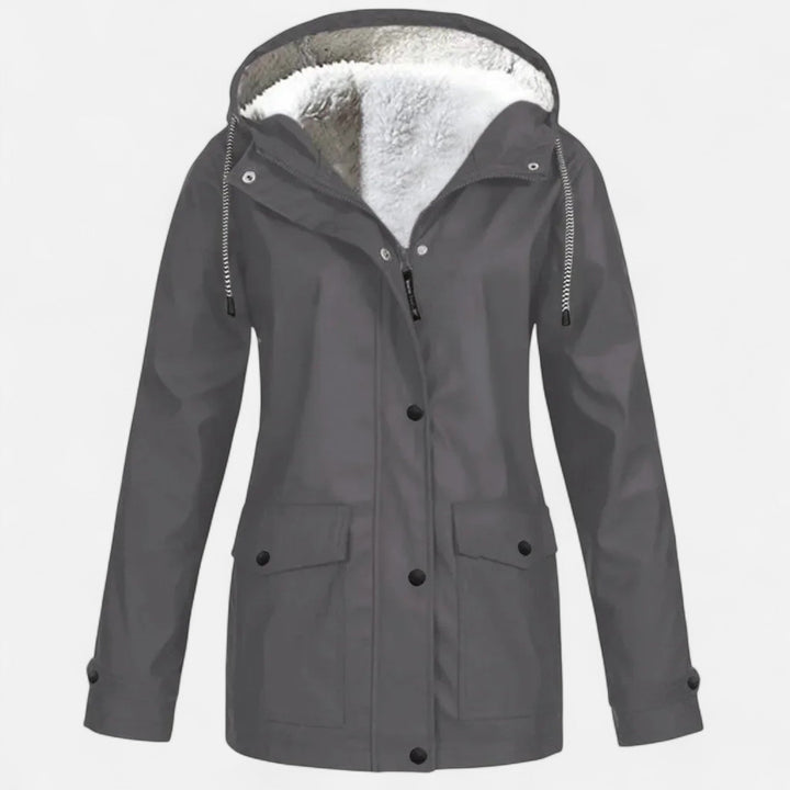 Roselains | Women’s Hooded Ski Coat in Plush Velvet Windproof