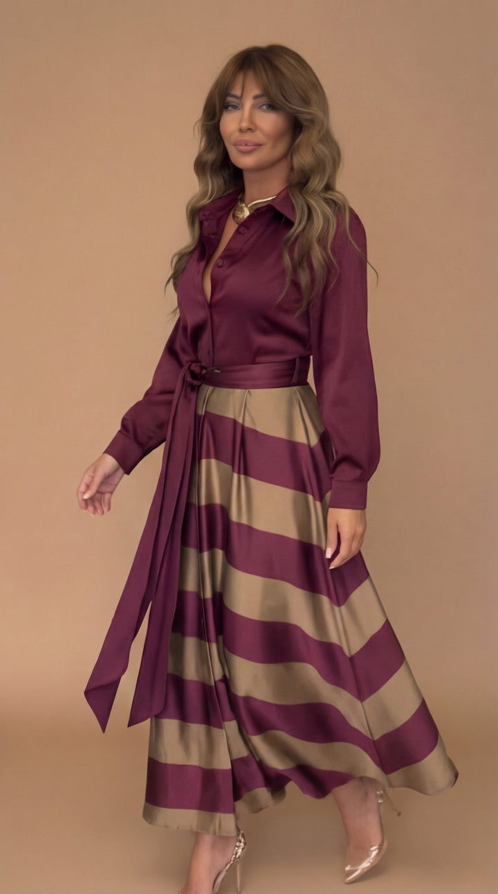 Striped Maxi Dress for Women - Elegant Summer Long Dress