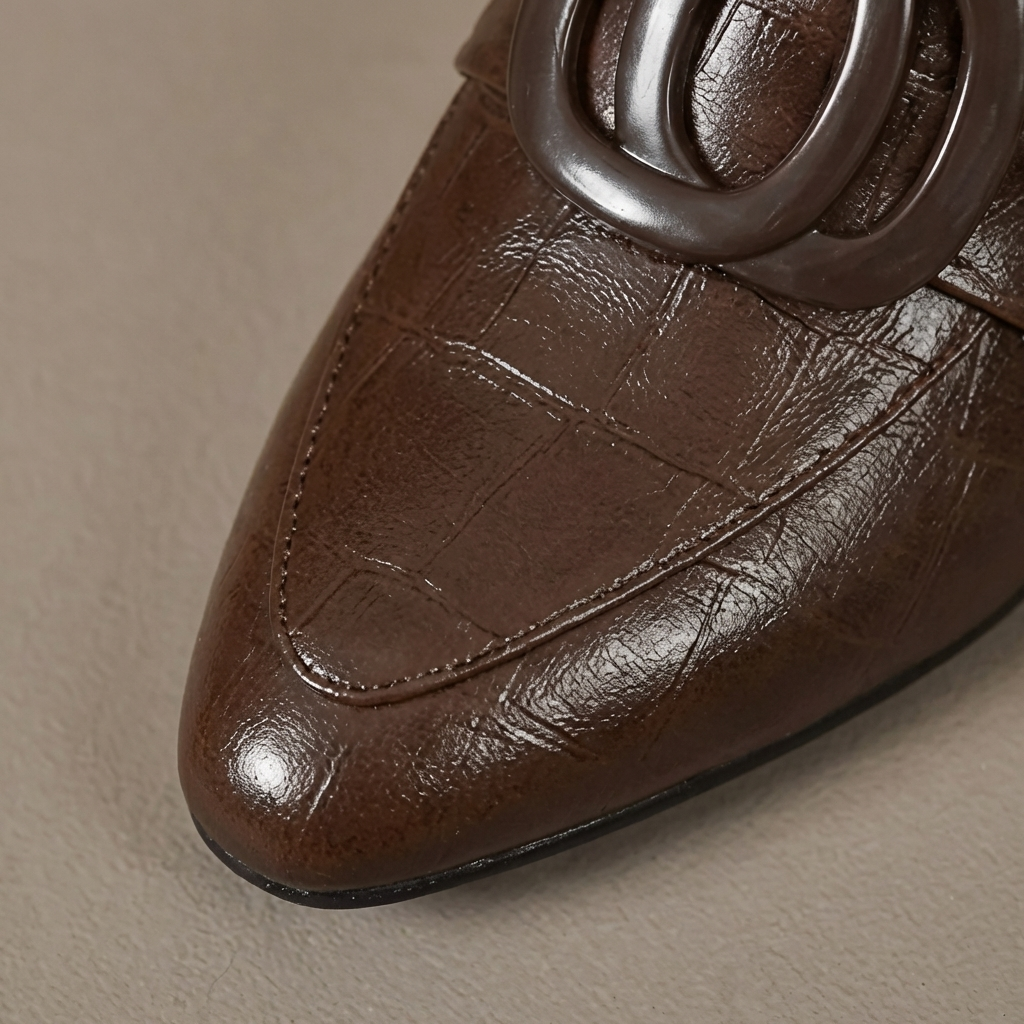 Orlina | Leather Loafer Heels
