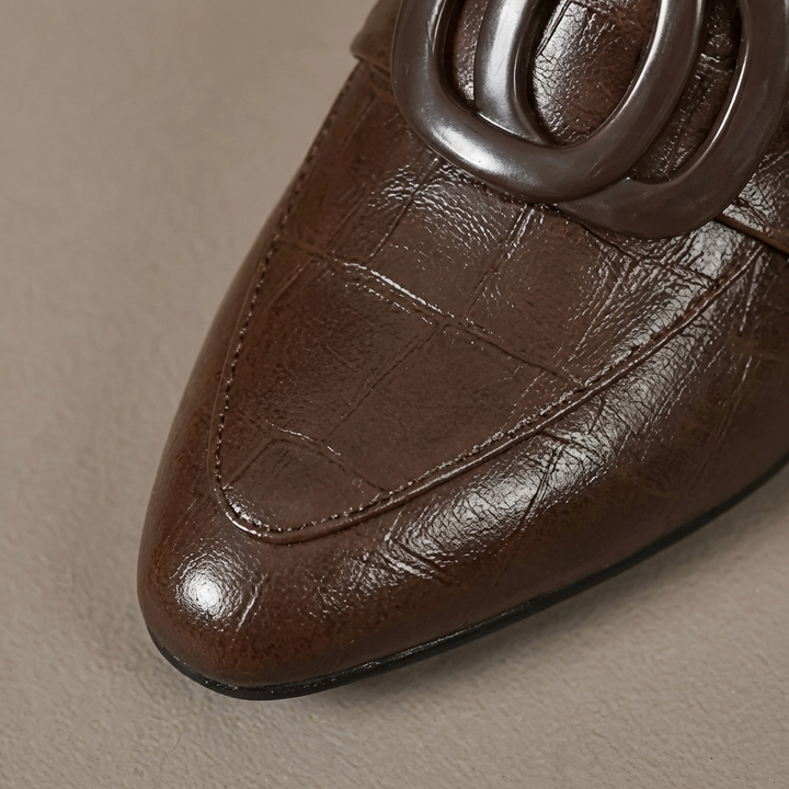 Orlina | Leather Loafer Heels