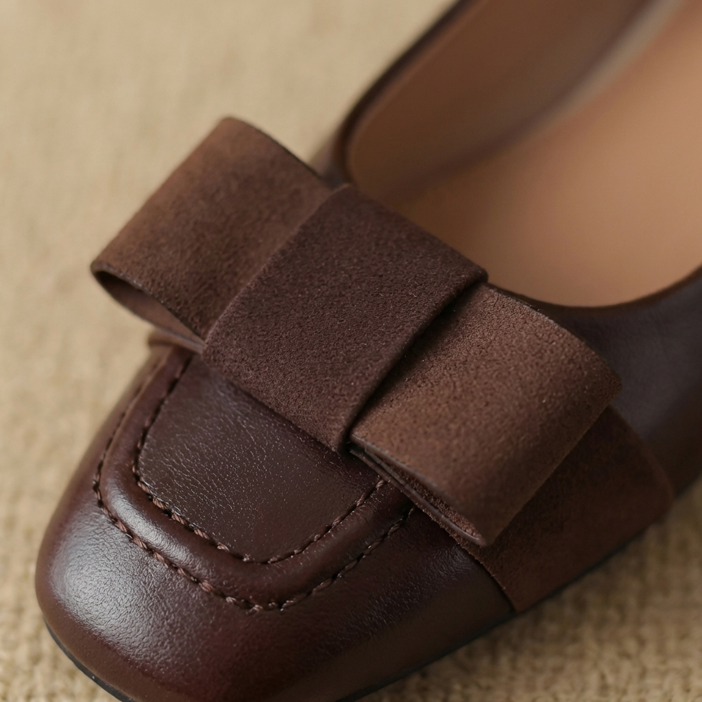 Elira | Bow Leather Flats