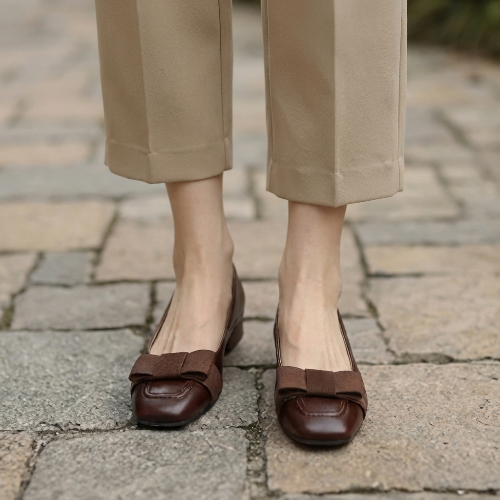 Elira | Bow Leather Flats