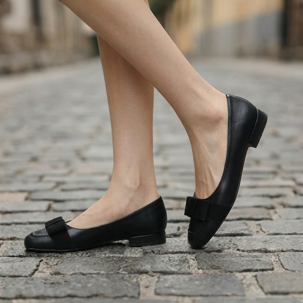 Elira | Bow Leather Flats