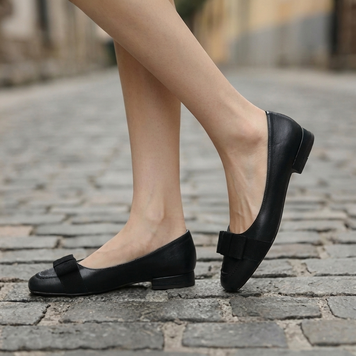 Elira | Bow Leather Flats