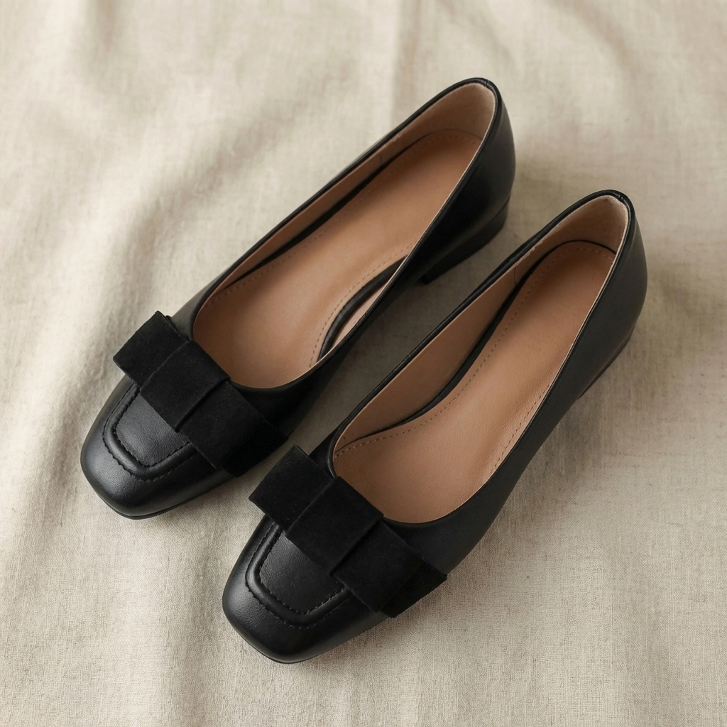 Elira | Bow Leather Flats