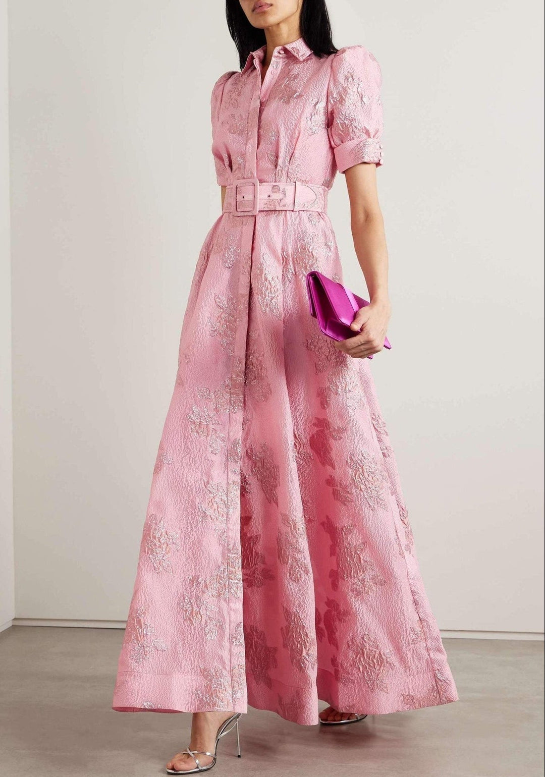 Floral Fit and Flare Dress with Puff Sleeves