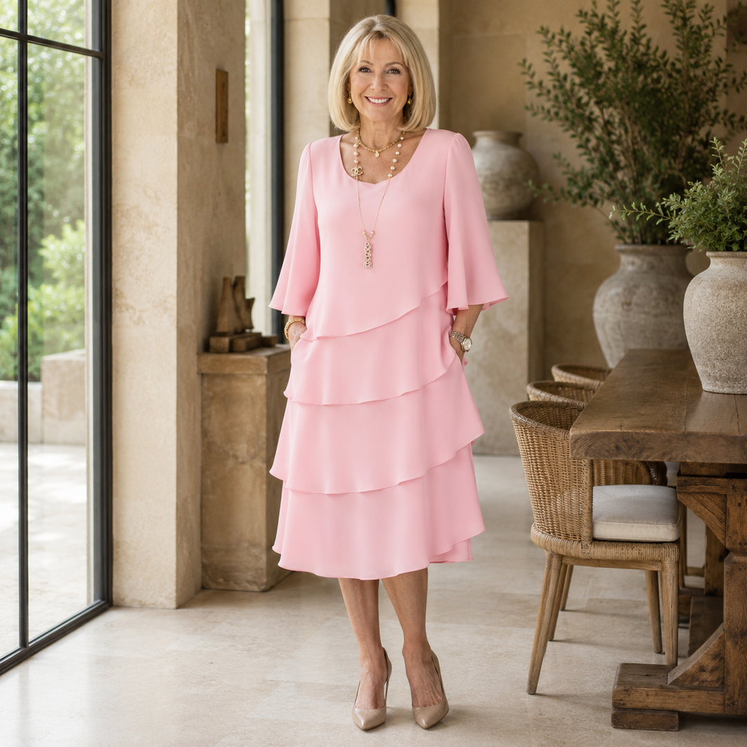 Catherine | Elegant Comfort Ruffle Dress