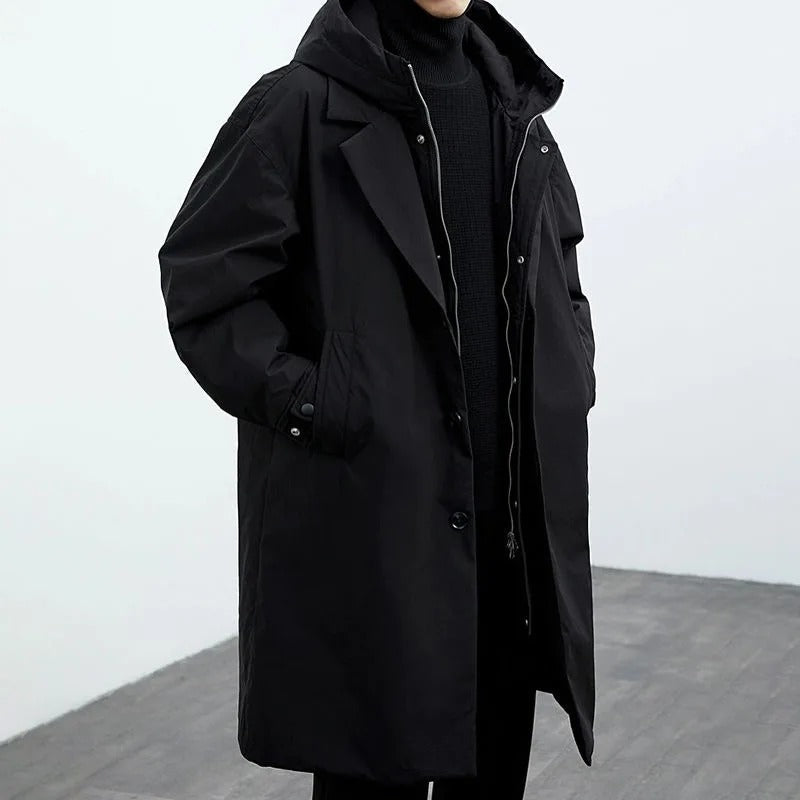 Men’s Winter Long Coat | Hooded