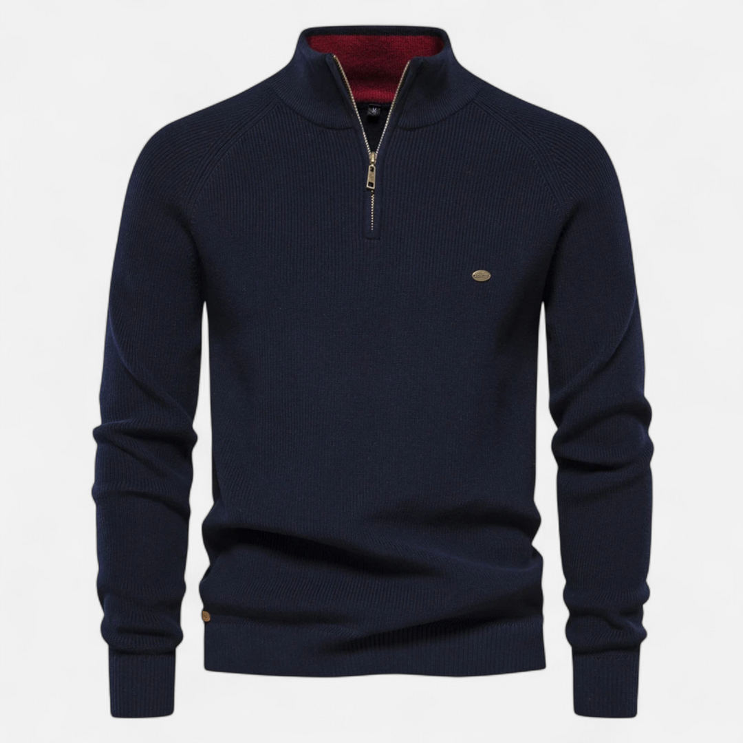 Dorevelle | Men’s Cotton Zip Sweater – Refined Knitwear for the Season