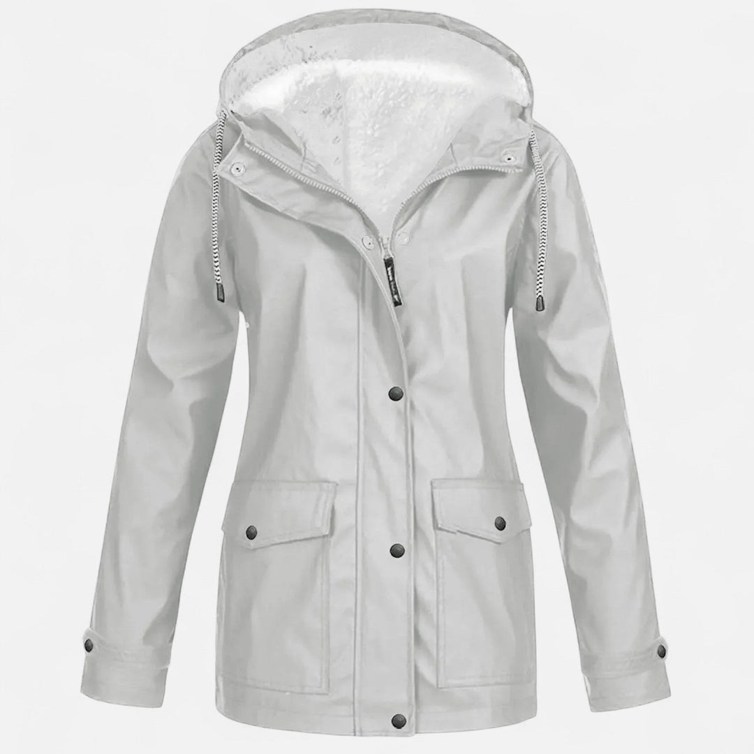 Roselains | Women’s Hooded Ski Coat in Plush Velvet Windproof