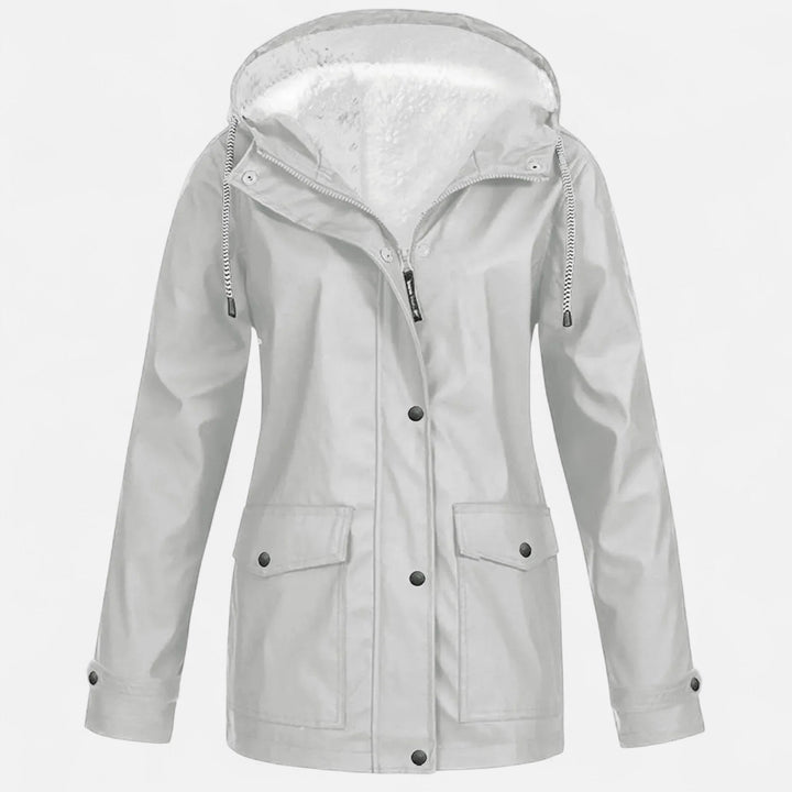 Roselains | Women’s Hooded Ski Coat in Plush Velvet Windproof