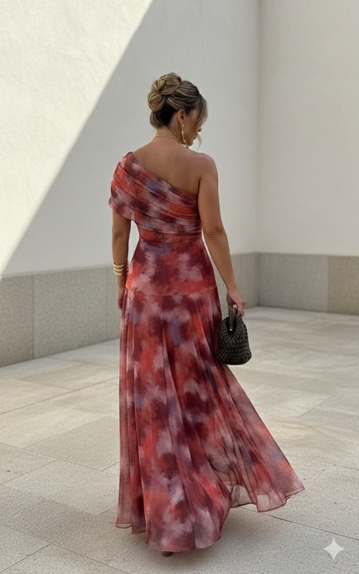 Flowing Wide Leg Maxi Dress with Elegant Feminine Silhouette