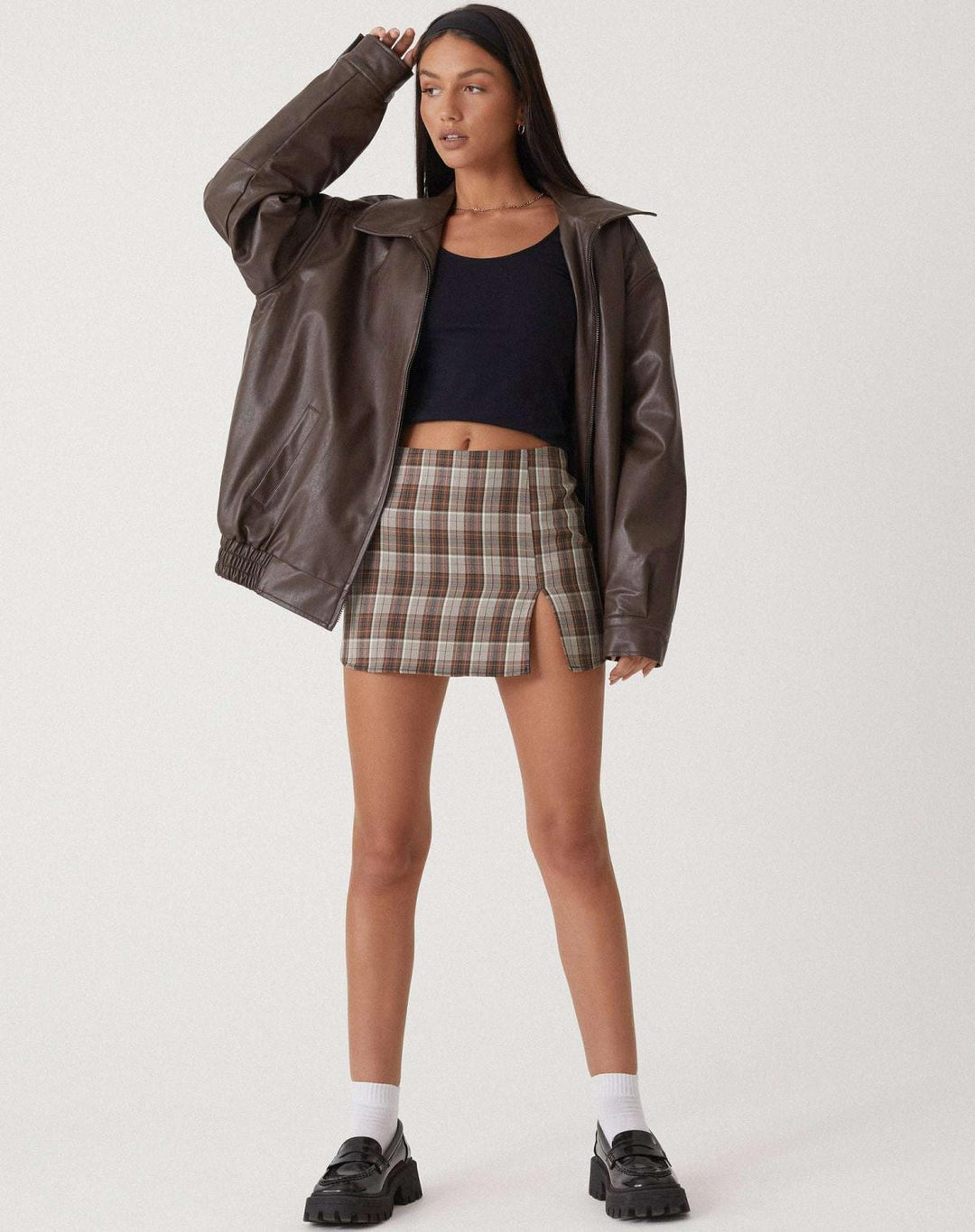 Oversized PU Leather Jacket for Women – Fashionable Look, High-Quality Faux Leather